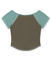 Mahagrid Off Shoulder Raglan Tee
