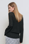 General Idea WOMAN Sheer Bouclé Boat Neck Pullover