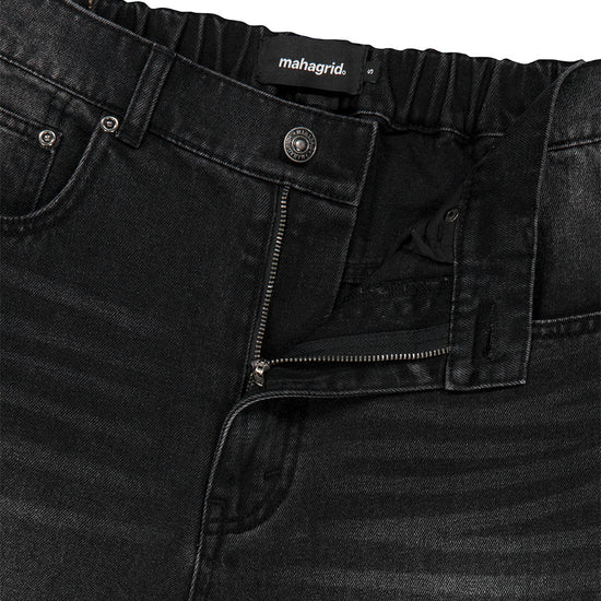 Mahagrid Solar Embroidered Denim Pant [Black]