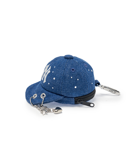 MLB Basic Denim Point Ballcap Pouch Keyring