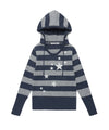 Cavish W U Neck Striped Star Knit Hoodie