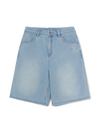 MLB Women's Basic Small Logo Summer Tencel 9in Denim Shorts