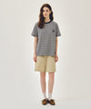 Marithé François Girbaud [6/19 예약발송] SMALL CLASSIC LOGO STRIPE RINGER TEE light green