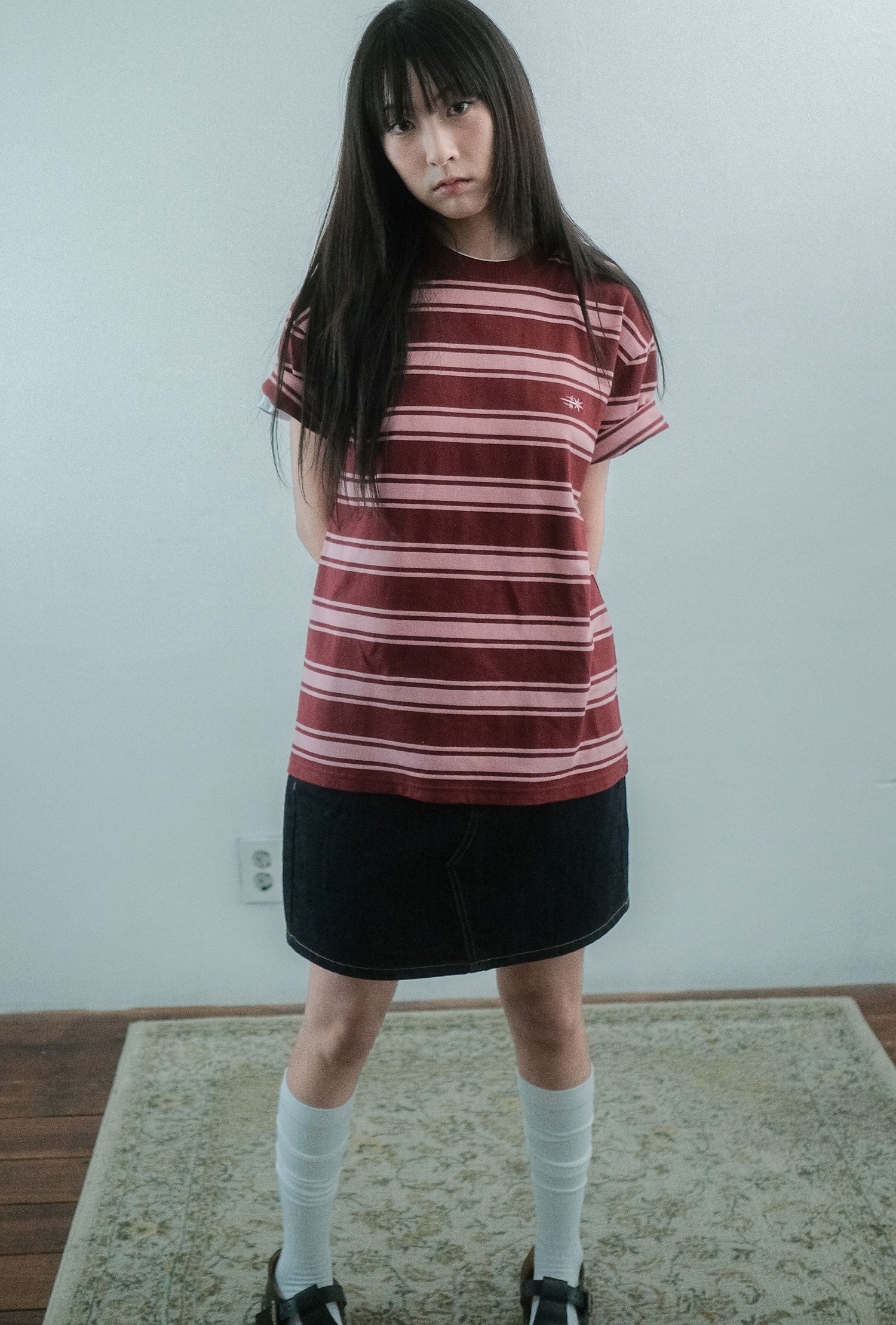 Nice Ghost Club Multi Stripe 3 Star Tee [Red]