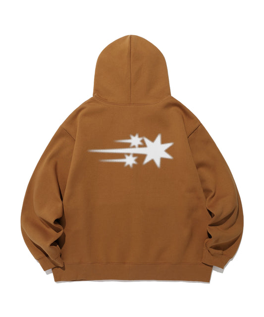 Nice Ghost Club 3STAR HALFTONE SYMBOL ZIP HOODIE [BROWN]