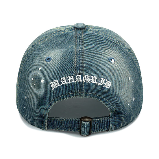 Mahagrid Washed Denim Cross Star Cap [Blue]
