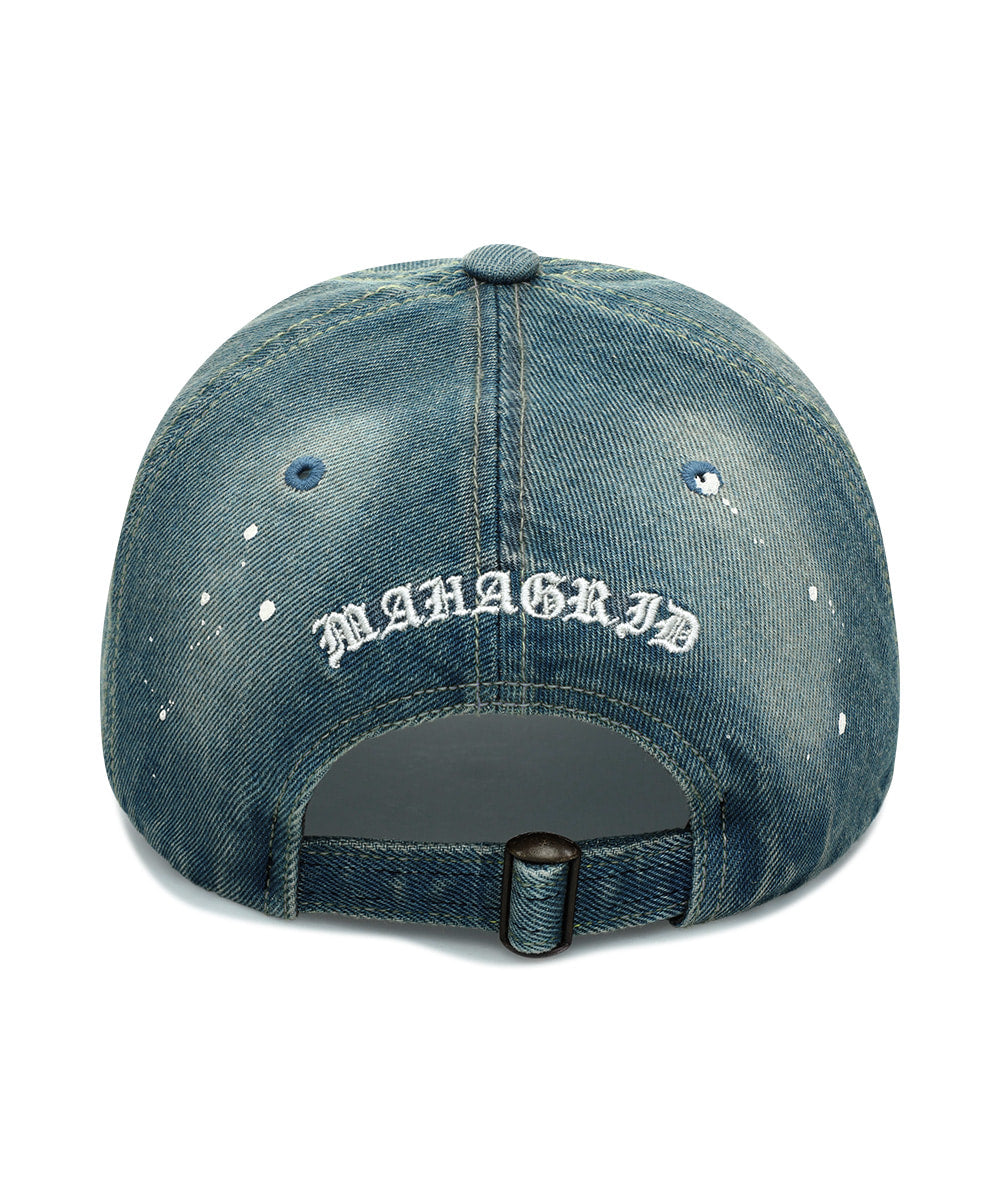 Mahagrid Washed Denim Cross Star Cap [Blue]