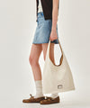Marithé François Girbaud CLASSIC LOGO ONE SHOULDER BUCKET BAG natural