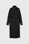 General Idea WOMAN High-Neck Zip-Up Wrap Dress [BLACK]