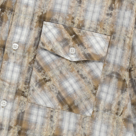 Mahagrid Bleached Raw-Cut Check Shirt