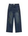 AEAE Check Patchwork Denim Pants