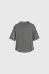 General Idea WOMAN Acetate Mock Neck Short Sleeve T-Shirt