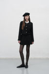 General Idea WOMAN Tweed Pleated Mini Skirt [BLACK]