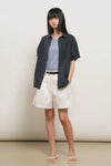 General Idea WOMAN Loose Fit Folded Sleeve Cotton Shirt