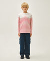 Marithé François Girbaud Kids Border Stripe Long Sleeve Tee Navy