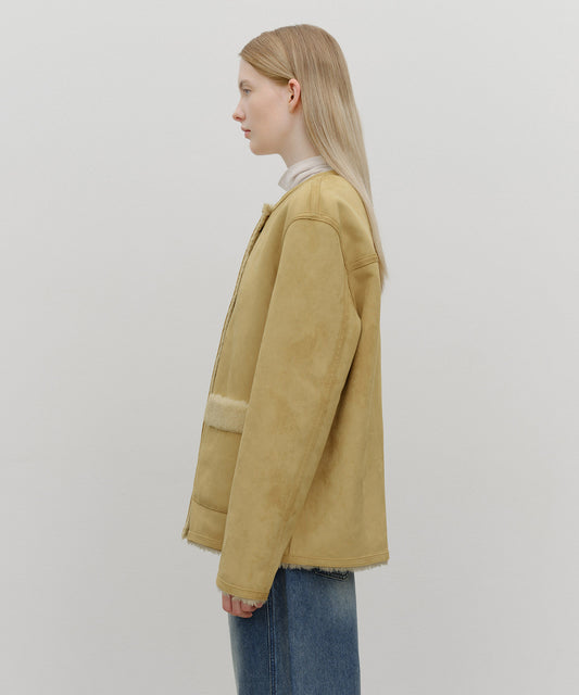 Marithé François Girbaud W Reversible Shearling Jacket Beige