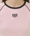 Marithé François Girbaud W AEROCOOL SMALL CLASSIC LOGO RINGER SLIM CROP TEE ivory