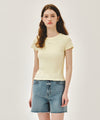 Marithé François Girbaud W RIB POINT TEE butter