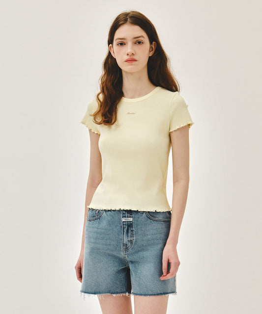 Marithé François Girbaud W RIB POINT TEE butter