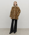 Marithé François Girbaud Women's Mid-Length Shearling Fur Coat in Ivory