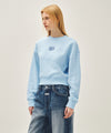 Marithé François Girbaud W FLOWER CLASSIC LOGO CROP SWEATSHIRT oatmeal