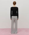 Marithé François Girbaud W Lace Point Boots Cut Sweat Pants Heather Gray