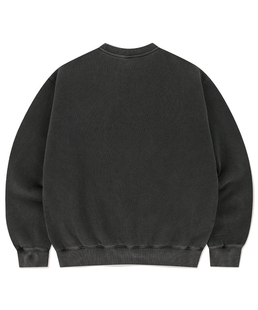 Mahagrid GRUNGE SLOGAN PIGMENT SWEATSHIRT [CHARCOAL]