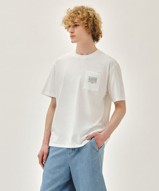 Marithé François Girbaud DOODLE CLASSIC LOGO POCKET TEE white
