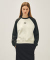 Marithé François Girbaud W BLOCK CLASSIC LOGO RAGLAN CROP SWEATSHIRT charcoal