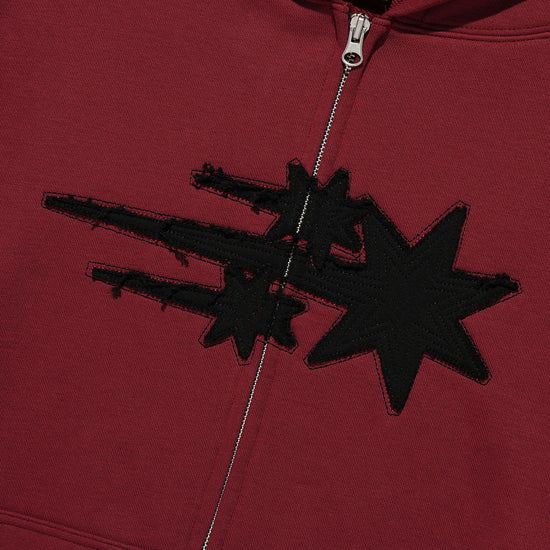 Nice Ghost Club 3 Star Appliqué Hoodie Zip Up