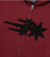 Nice Ghost Club 3 Star Appliqué Hoodie Zip Up
