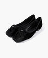 Marithé François Girbaud Women's Ballet Ribbon Velvet Flat Shoes Light Gray
