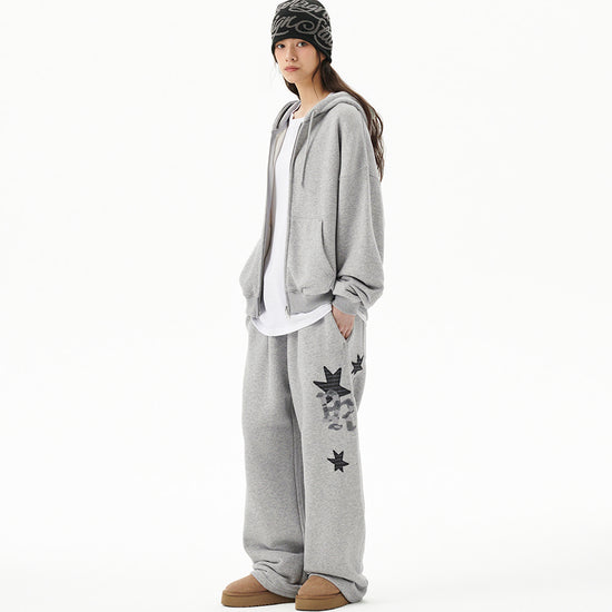 Mahagrid Pray Applique Zip Up Hoodie