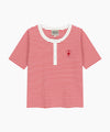 Marithé François Girbaud W STRIPE HENLEY NECK TEE