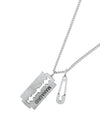 Mahagrid Blade Safety Pin Necklace Silver