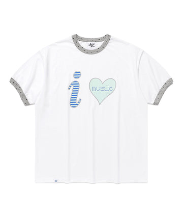 Cavish I LOVE MUSIC RINGER SHORT SLEEVE TEE