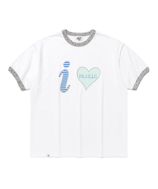 Cavish I LOVE MUSIC RINGER SHORT SLEEVE TEE