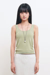 General Idea RUPITA PICK WOMAN Temperature Cut U-Neck Knit Sleeveless [SAGE MINT]