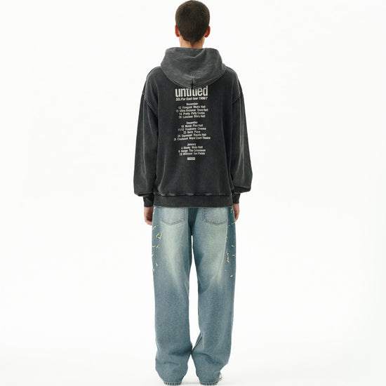 Mahagrid Embroidered Splatter Denim Pant