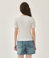 Marithé François Girbaud W SQUARE NECK LACE DETAIL TEE
