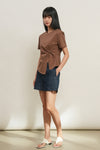 General Idea WOMAN Minimal Waist Denim Half Pants [BLUE]