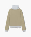 Marithé François Girbaud Women's Layered Turtle Neck Long Sleeve Light Brown