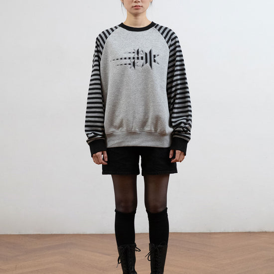 Nice Ghost Club Stripe 3Star Raglan Sweatshirt [Grey]