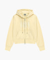 Marithé François Girbaud W CLASSIC LOGO CROP HOODIE ZIPUP butter