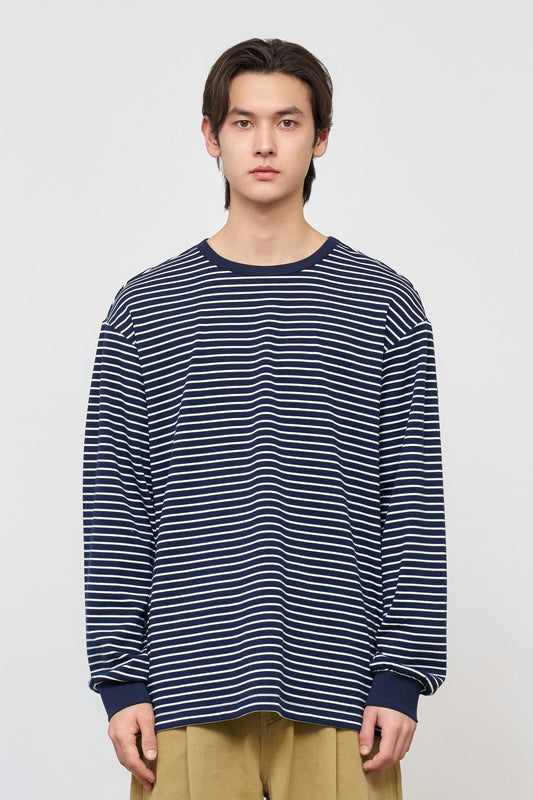 General Idea UNISEX Basic Stripe Long Sleeve Tee