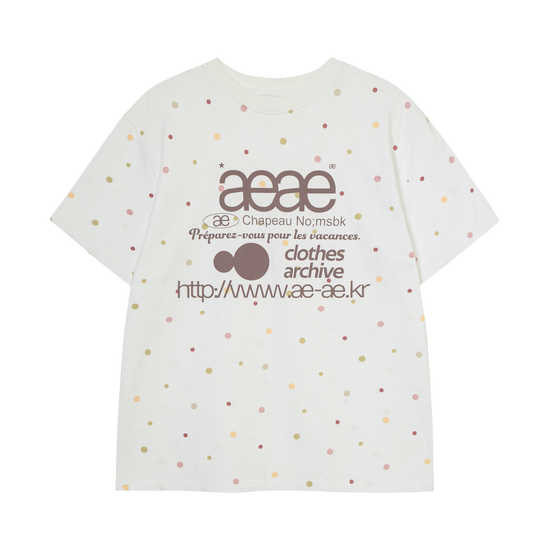 AEAE [6/4 pre-order delivery] WEB LOGO COLOR DOT T-SHIRTS [WHITE]