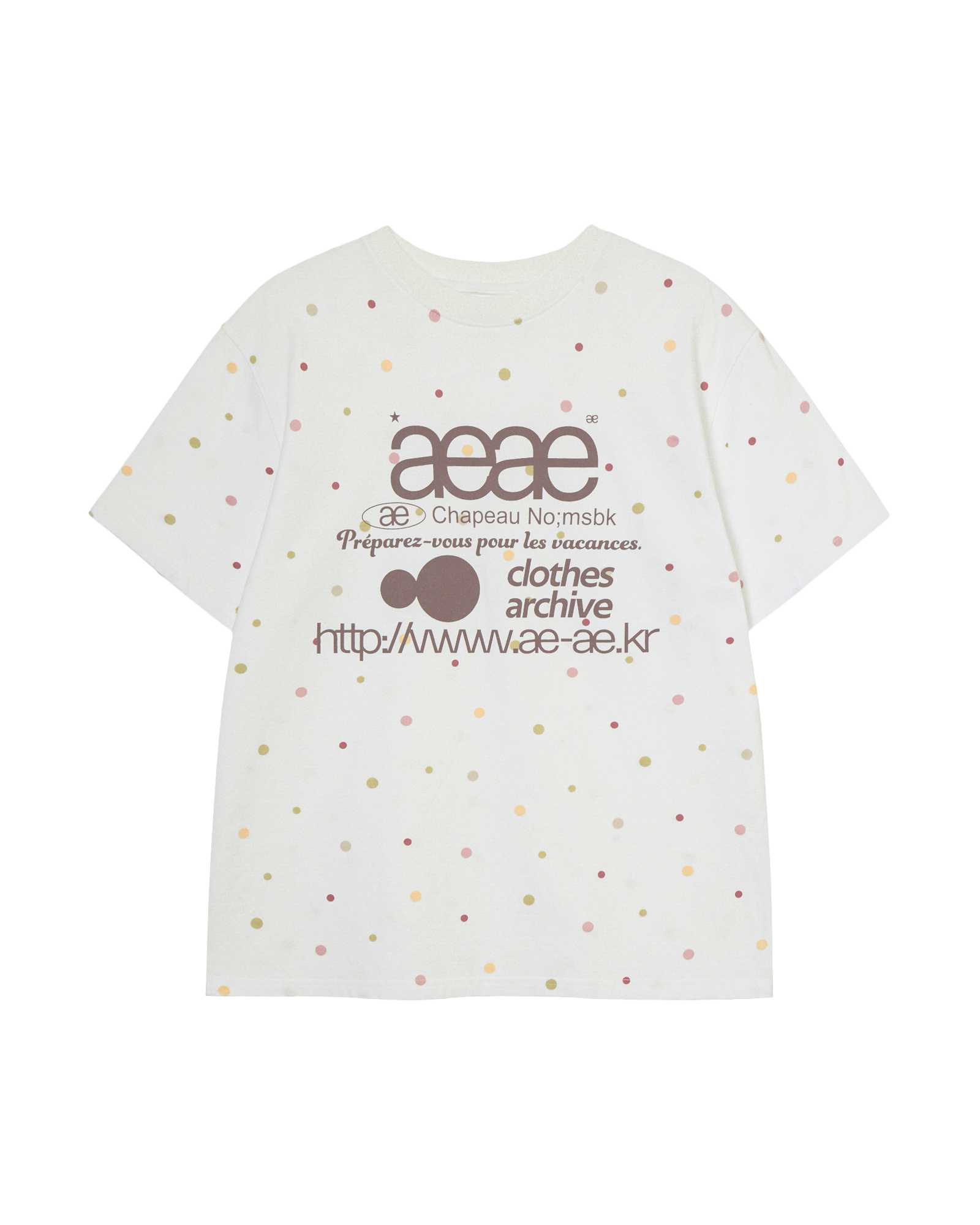 AEAE [6/4 pre-order delivery] WEB LOGO COLOR DOT T-SHIRTS [WHITE]