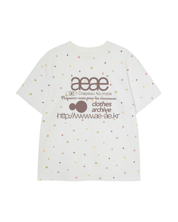 AEAE [6/4 pre-order delivery] WEB LOGO COLOR DOT T-SHIRTS [WHITE]