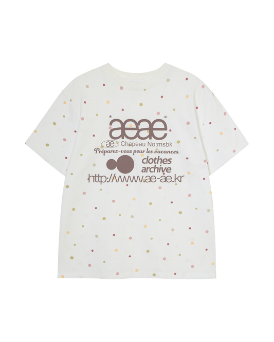 AEAE [6/4 pre-order delivery] WEB LOGO COLOR DOT T-SHIRTS [WHITE]