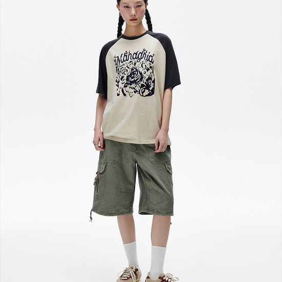 Mahagrid Rose Raglan Tee